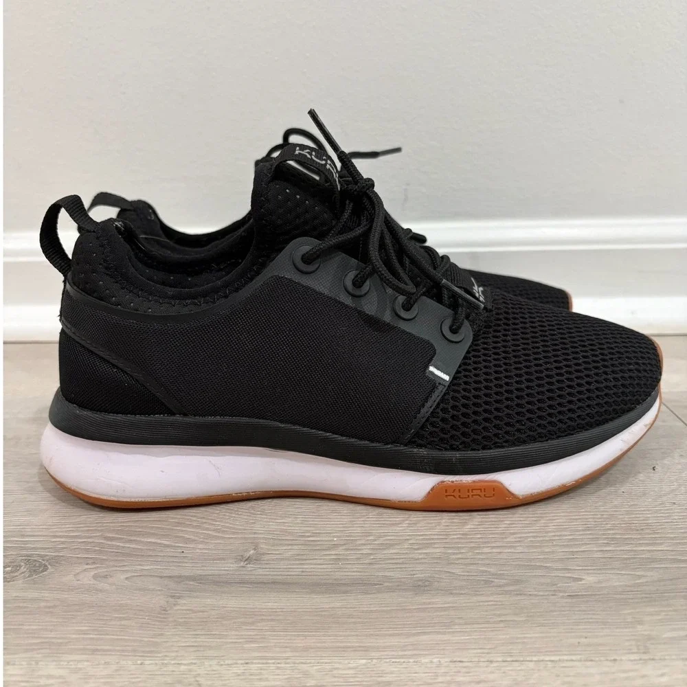 Kuru Atom Womens 6.5 Medium Black White Gum Mesh Athletic Training Sneakers